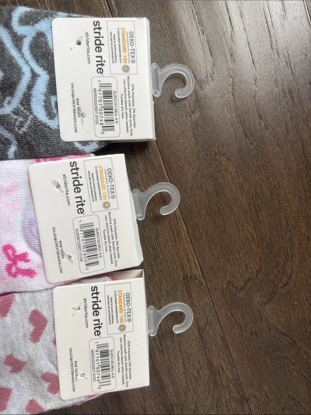 Stride rite Surprise 9 pair,3 3 packs ankle,pattern,hearts,bows,strawberry,solid